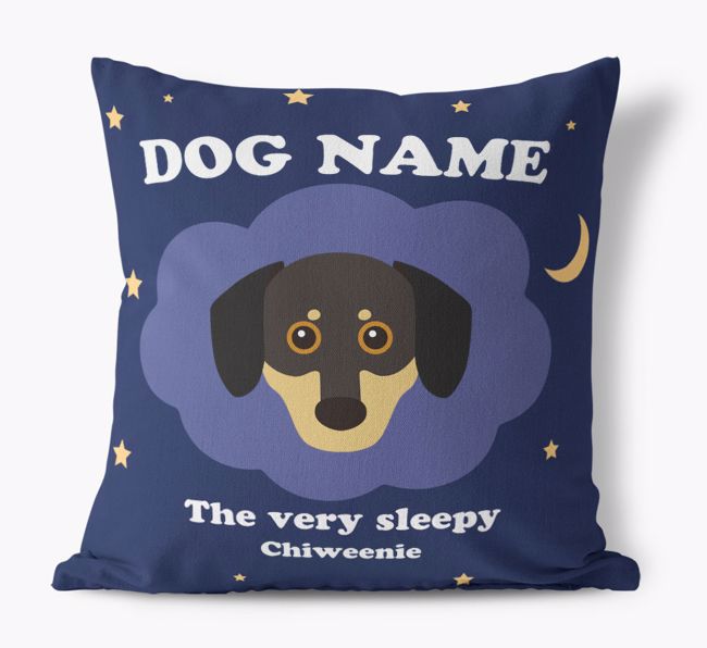 Very Sleepy: Personalised {breedFullName} Canvas Cushion